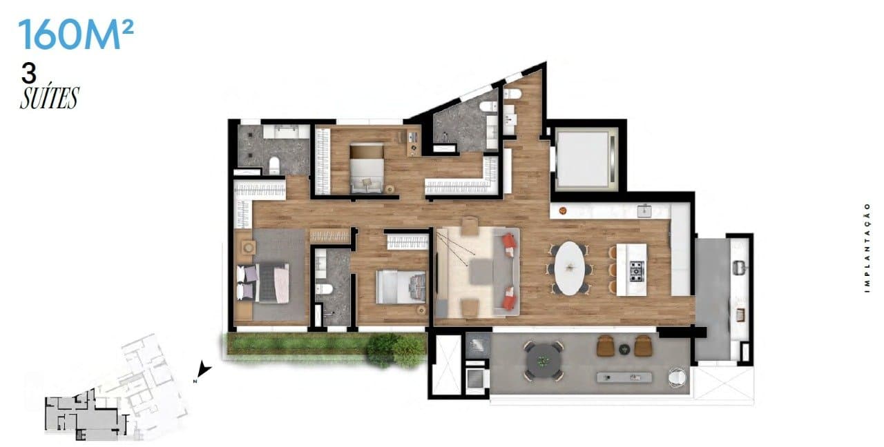 Planta 160 m²
