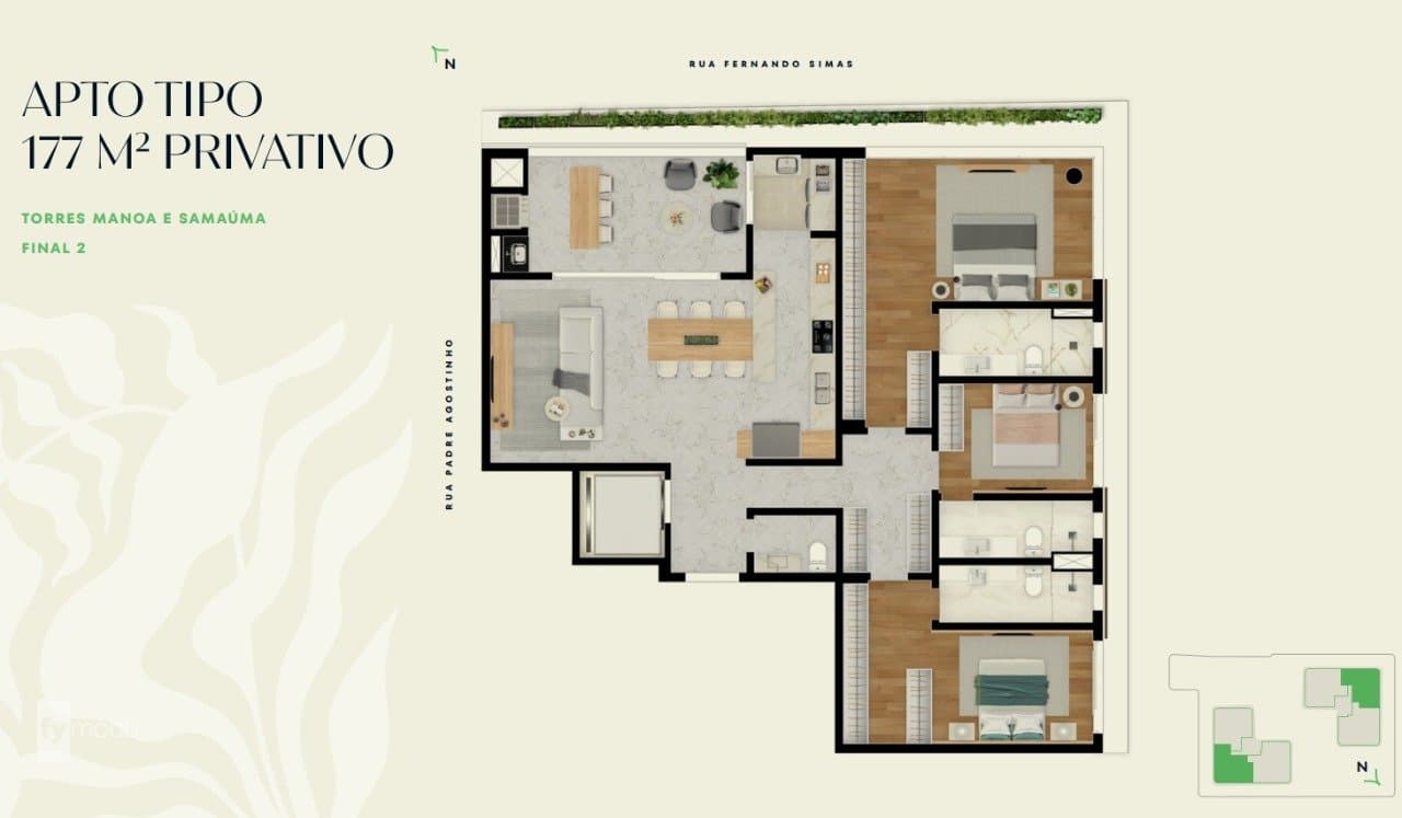 Planta 177 m²