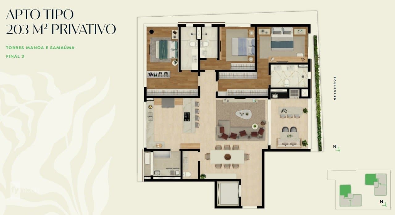 Planta 203 m²