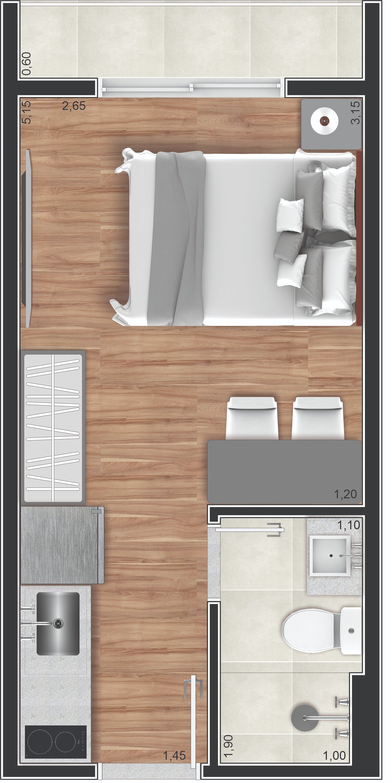 Foto do Apartamento com 1 quartos no Portão, Curitiba - foto 5