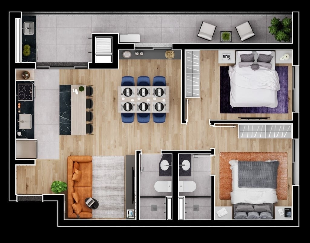 Foto do Apartamento com 2 quartos no Novo Mundo, Curitiba - foto 46