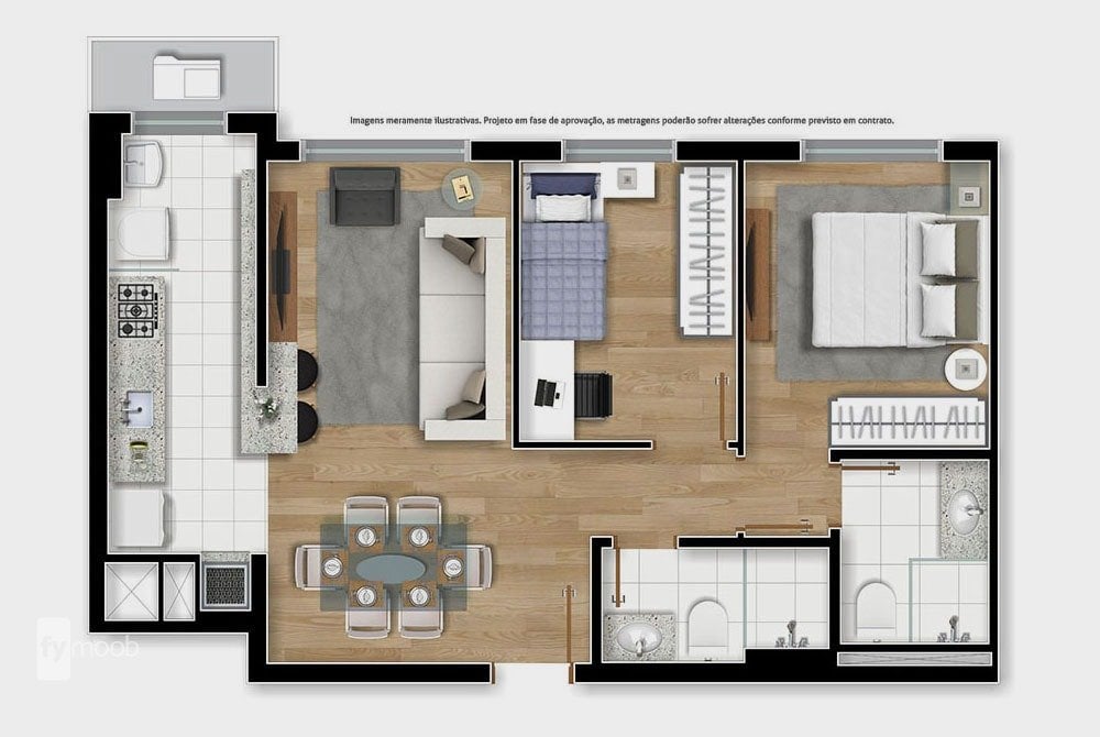Foto do Apartamento com 2 quartos no Santo Inácio, Curitiba - foto 4