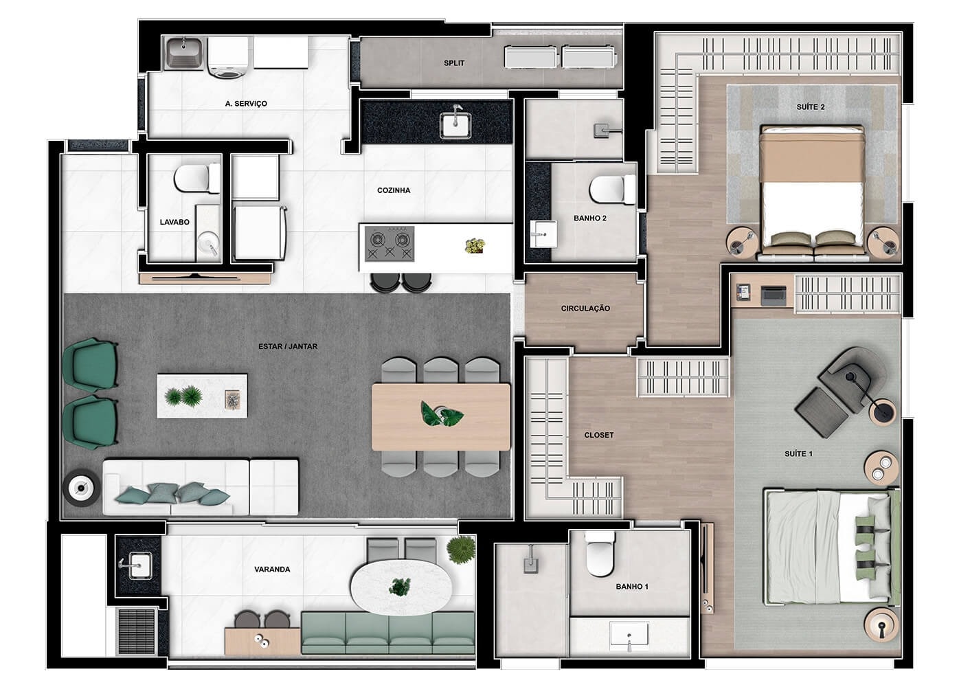 Foto do Apartamento com 3 quartos no Mossunguê, Curitiba - foto 4