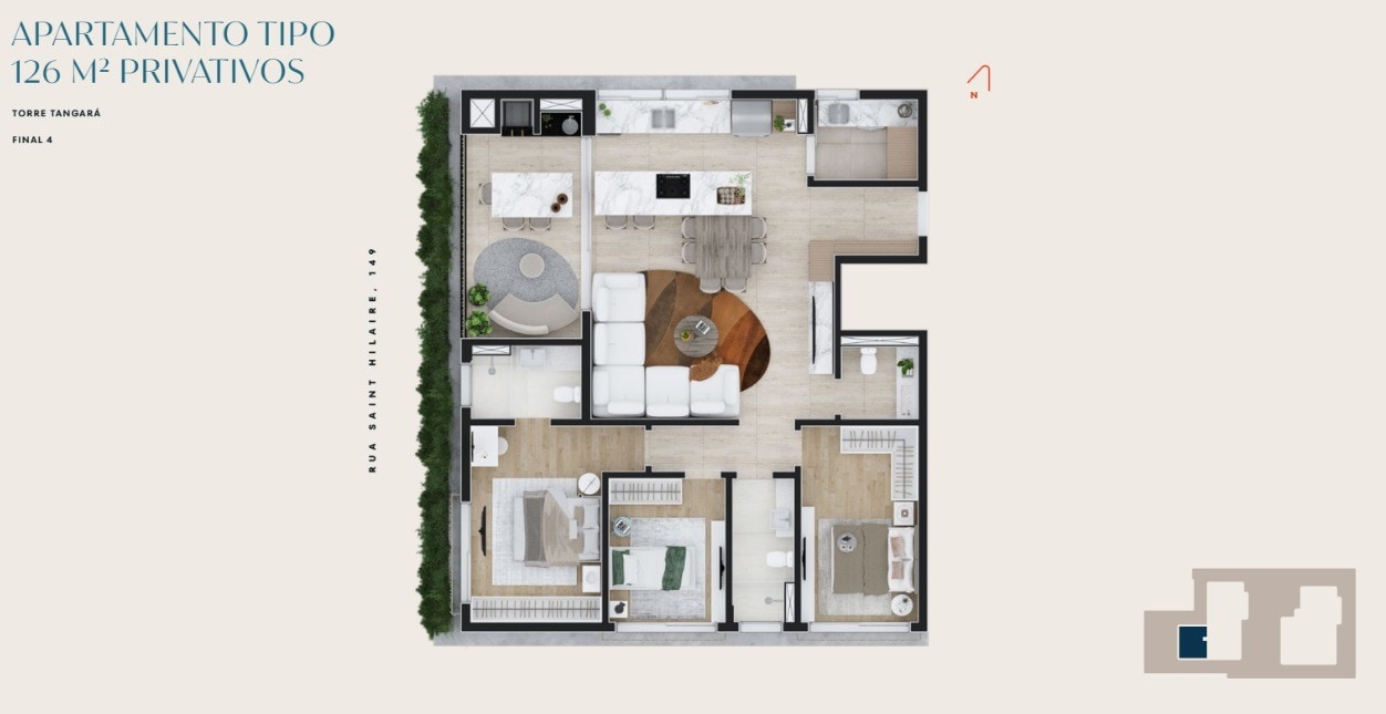 Foto do Apartamento com 3 quartos no Água Verde, Curitiba - foto 7