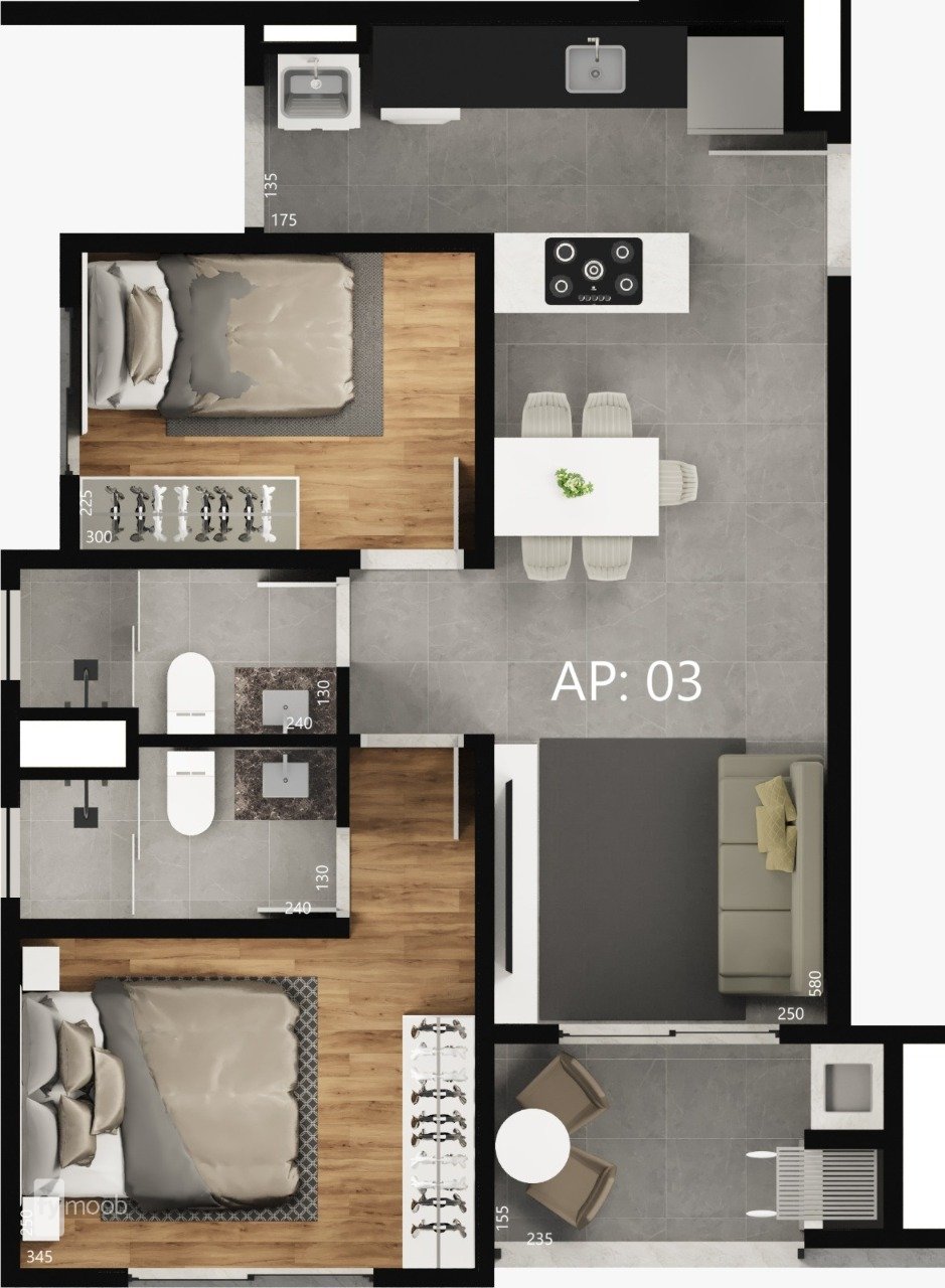 Foto do Apartamento com 2 quartos no Lindóia, Curitiba - foto 4