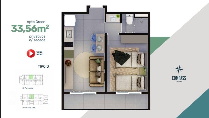 Foto do Apartamento com 1 quartos no centro, Curitiba - foto 23