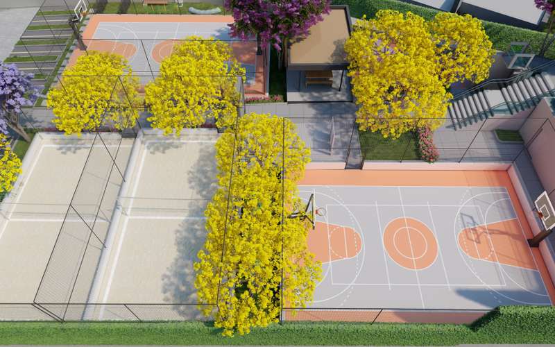 Centro poliesportivo — render do Reserva Barigui
