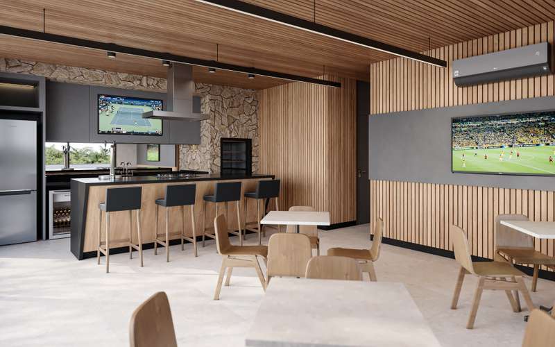 Gourmet & sports bar — render do Reserva Barigui