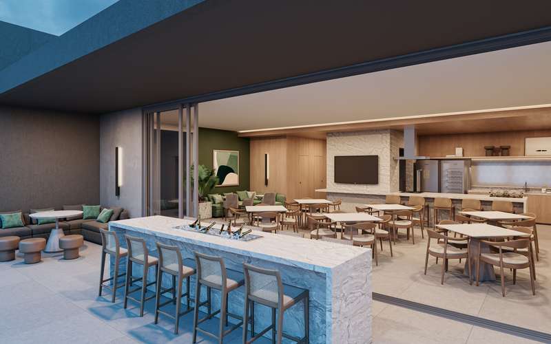 Lounge & salão de festas — render do Reserva Barigui