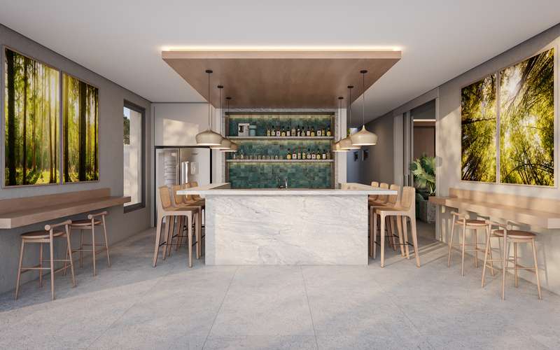 Tiki bar & solário — render do Reserva Barigui