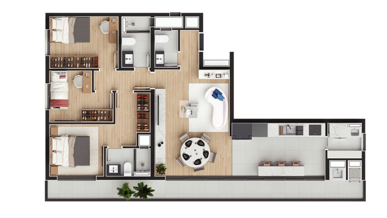 Foto do Apartamento com 3 quartos no Cabral, Curitiba - foto 3