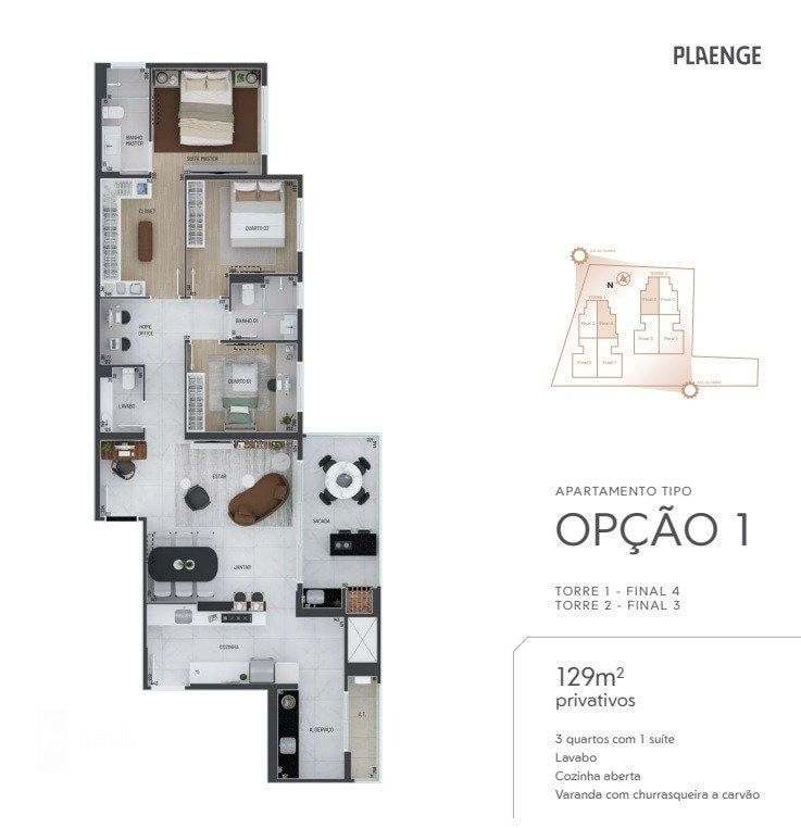 Foto do Apartamento com 3 quartos no Água Verde, Curitiba - foto 19