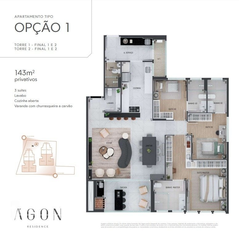 Foto do Apartamento com 3 quartos no Água Verde, Curitiba - foto 20