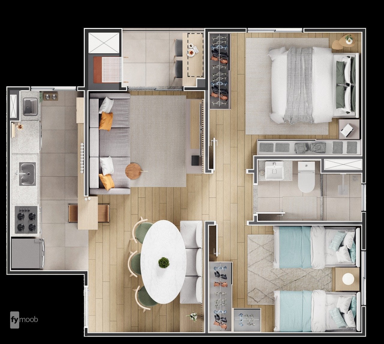 Foto do Apartamento com 2 quartos no Cidade Industrial, Curitiba - foto 5