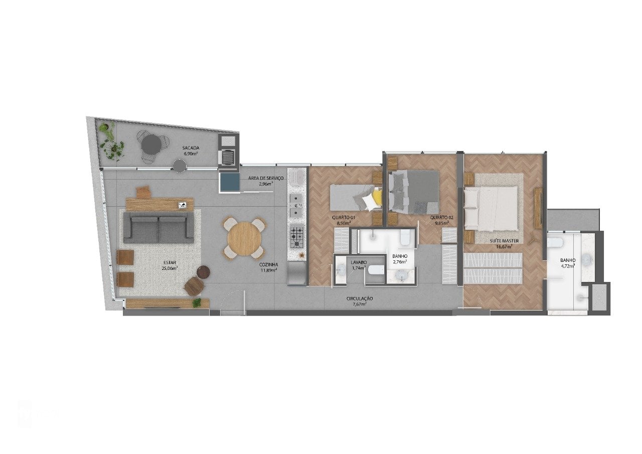 Foto do Apartamento com 2 quartos no Mossunguê, Curitiba - foto 10