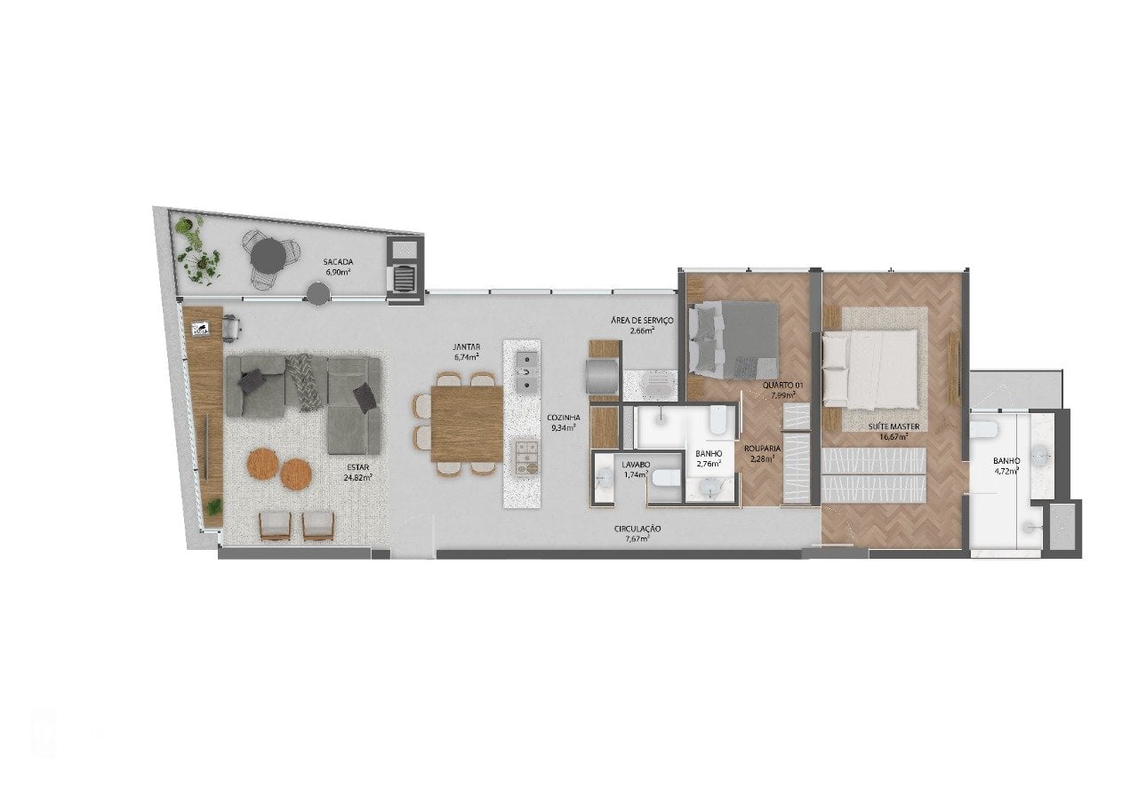 Foto do Apartamento com 2 quartos no Mossunguê, Curitiba - foto 11