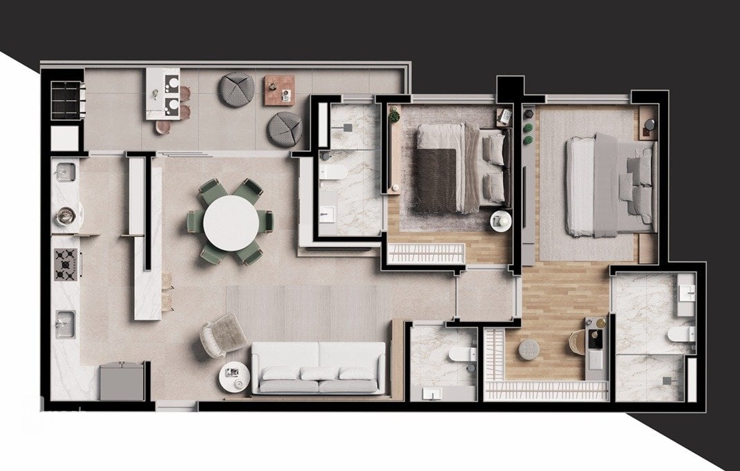 Foto do Apartamento com 2 quartos no Água Verde, Curitiba - foto 5