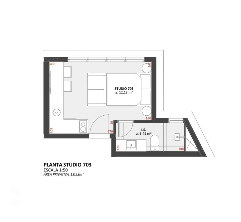 Foto do Studio com 1 quartos no Água Verde, Curitiba - foto 12