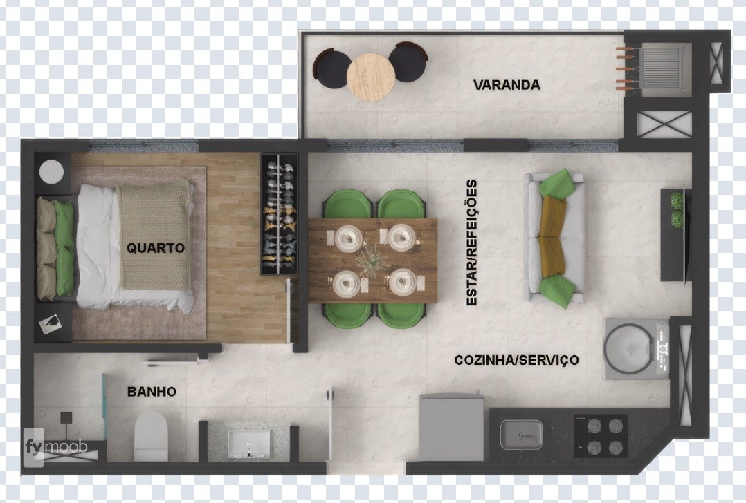 Foto do Apartamento com 1 quartos no Novo Mundo, Curitiba - foto 8