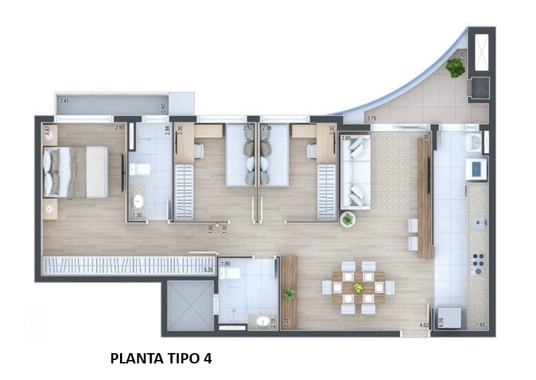 Foto do Apartamento com 3 quartos no Água Verde, Curitiba - foto 10