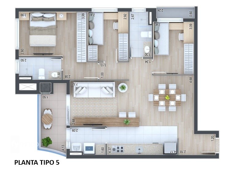 Foto do Apartamento com 3 quartos no Água Verde, Curitiba - foto 11