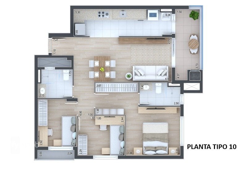 Foto do Apartamento com 3 quartos no Água Verde, Curitiba - foto 13